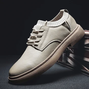 

Men Shoes Genuine Leather Shoes Fashion casual shoes For Men handmade shoes soft Breathable Big Size Comfort Loafers