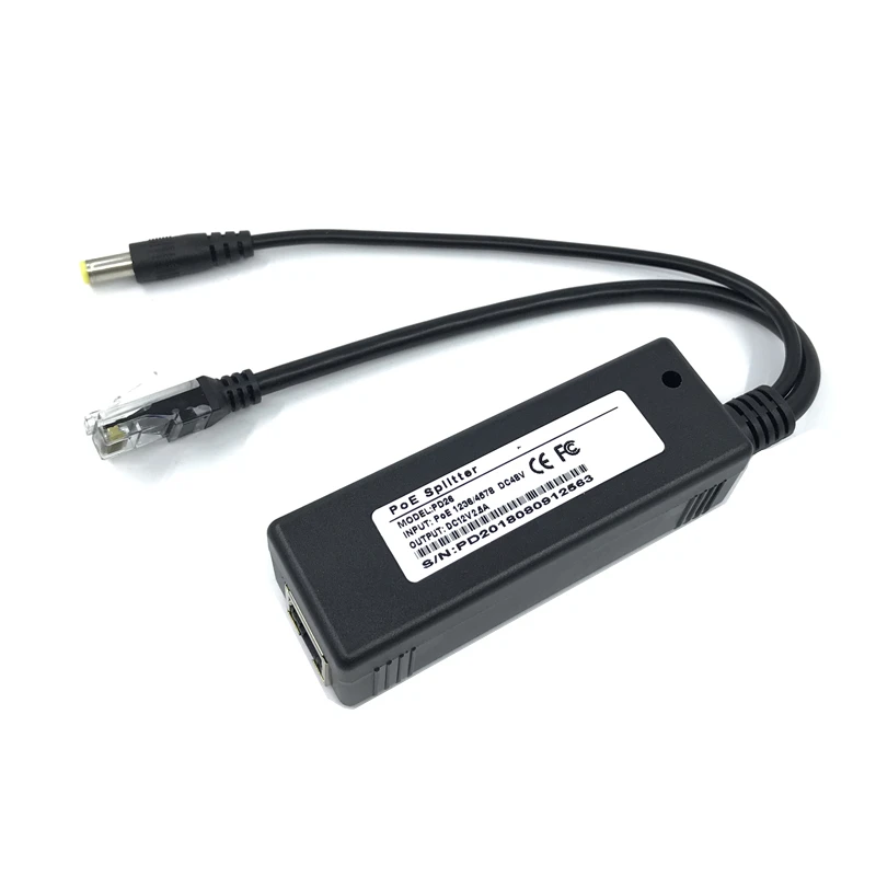 48V-활성 절연 PoE 분배기 IEEE802.3af 12V2.5어댑터 인젝터 poe 분배기 커넥터 활성 10/100MFor PoE IP 카메라