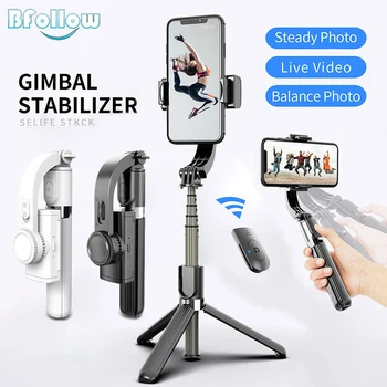 

BFOLLOW Anti-Shake Selfie Stick Tripod Gimbal Stabilizer with Wireless Bluetooth Handheld Smartphone Stand for Phone Youtube L08