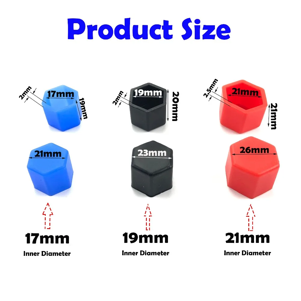Silicone Car Tyre Wheel Hub Covers Protection Caps Wheel Nuts Hub Screw Protector Dust Proof Bolt Cover 20Pcs 17 19 21mm wheel nut caps screw caps wheel nut covers auto accessories car accessories bolt nut covers