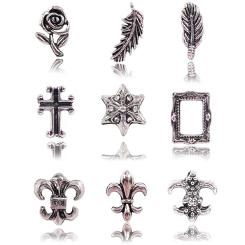 

100Pcs New Silver Color Bee Flower Star Metal Alloy Rivets Metal Punk 3D Nail Art Decorations Manicure Tools