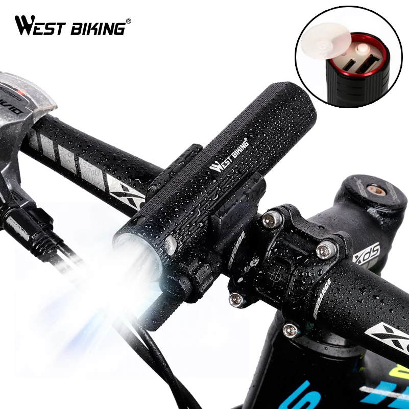 WEST BIKING Велосипедные фары Мощность банк Водонепроницаемый USB Перезаряжаемые