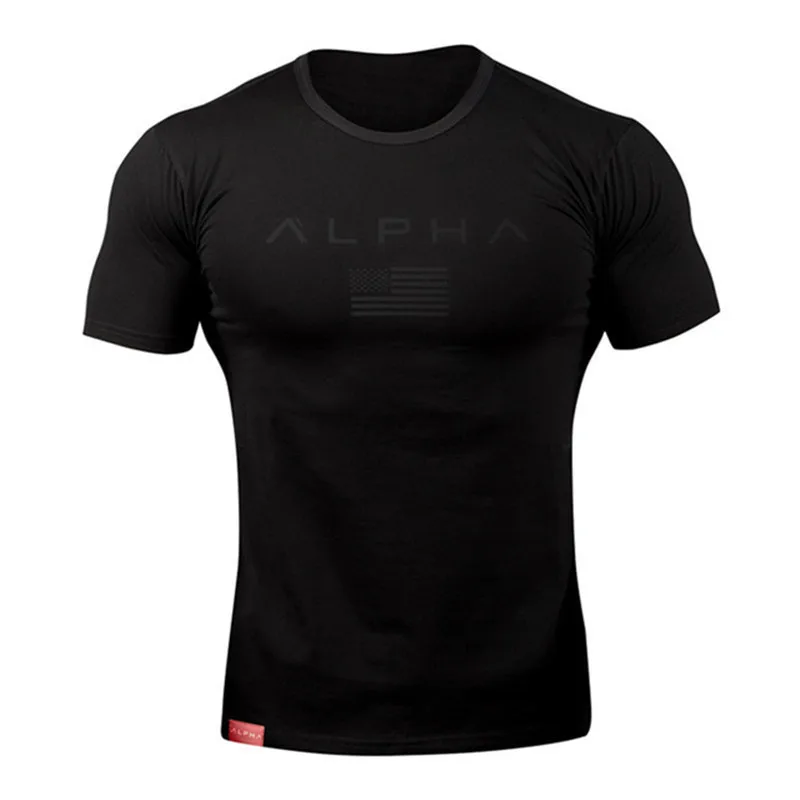 Высококачественные футболки для бега, мужские летние облегающие спортивные футболки, мужские хлопковые топы большого размера с коротким рукавом для фитнеса, мужские футболки для спортзала