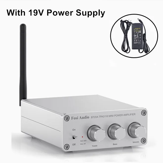 Fosi Audio BT20A Bluetooth 5.0 Receiver Amplifier Audio Digital Power Amplifier 2*100W Mini HiFi Class D Home Speaker 