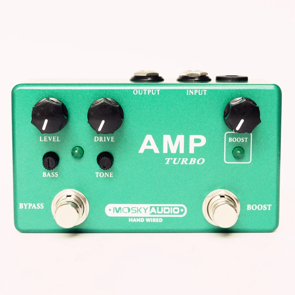 MOSKY AMP TURBO 2-в-1 гитарная педаль Boost классический Overdrive эффекты True обход полная металлическая оболочка Аксессуары для гитары