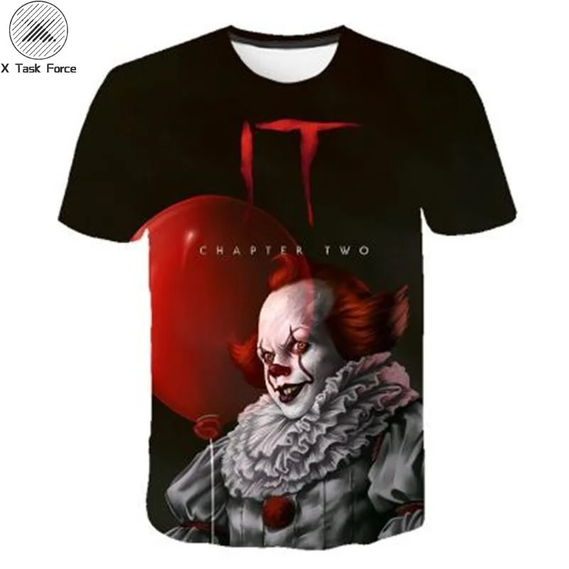 Высокое качество 2019 лето новый фильм Стивен Кинг это 3D Футболка с принтом