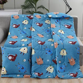 

Pillow Blanket 2 In 1 Cotton Warm Cartoon Unicorn Foldable Printed Patchwork Blanket Pillow Throw Cushion Office Home Car Quilt