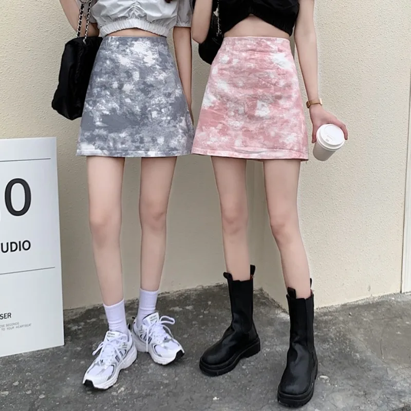 

Spring skirt female 2021 new a-line skirt Korean version of the high-waisted thin all-match French bag hip short skirt