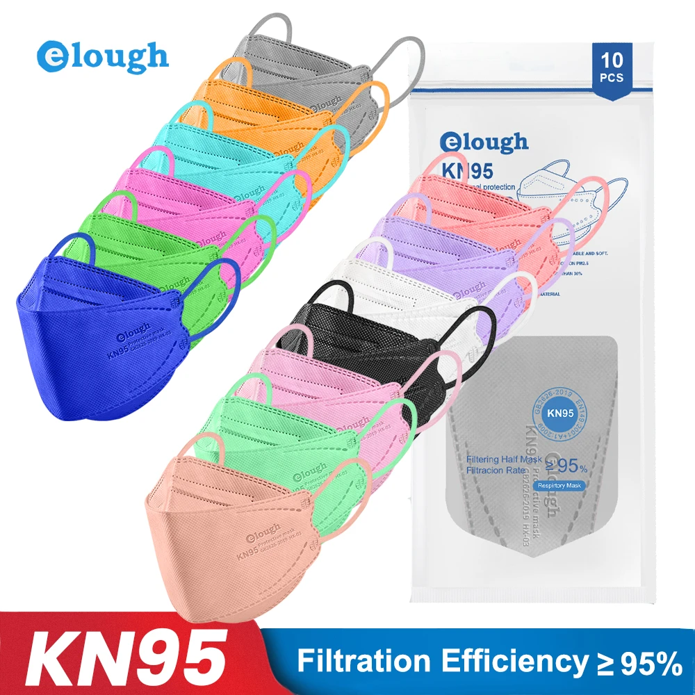 Elough KN95 Mascarillas ffp2 маска для лица многоразовая ffpp2 mascherine ffp2mask взрослых ce 4-слойная