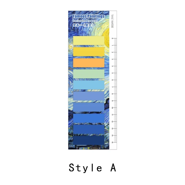 Mr.Paper 150 Pcs/set 8 Designs Famous Painting Index Sticker Series Memo Pads Self-Adhesive Creative Hand Account DIY Stickers A