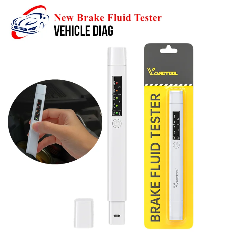 Nuevo para freno líquido de 5 LED de control de calidad de la pluma de líquido de freno líquido Tester para DOT3/DOT4/DOT5 coche herramienta de diagnóstico Herramientas