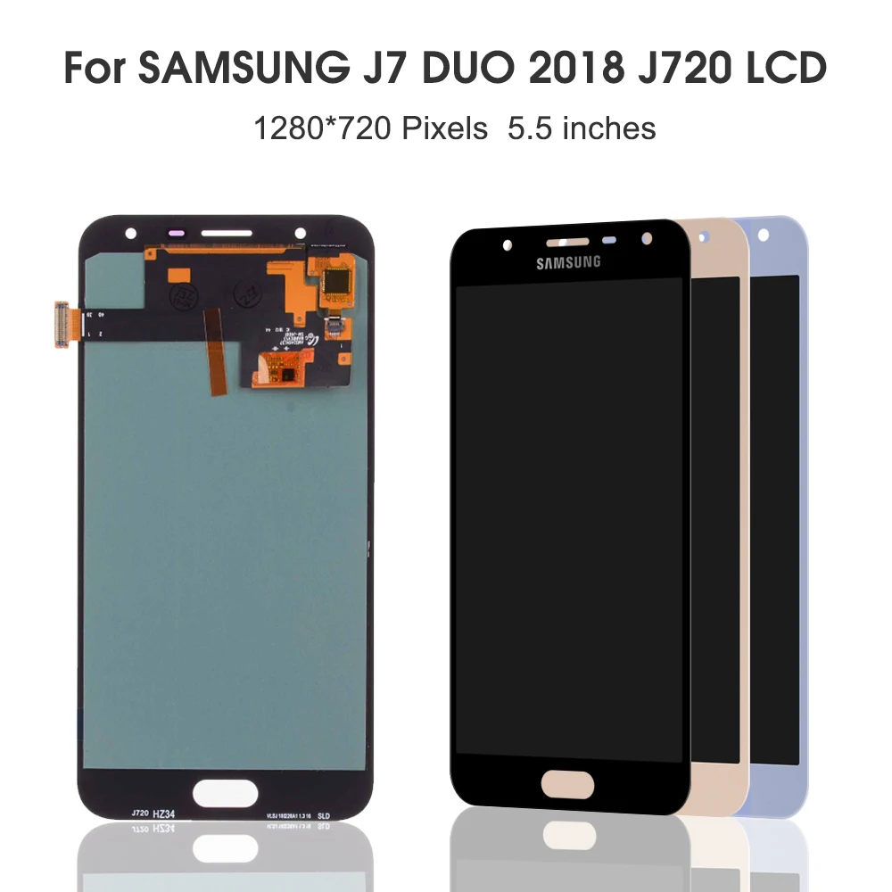 AMOLED ЖК-дисплей для samsung Galaxy J7 Duo J720 J720F ЖК-дисплей кодирующий преобразователь сенсорного экрана в сборе запасные части