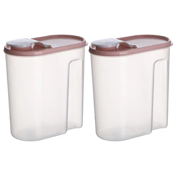 

2pcs 1.8L Transparent Storage Tank Refrigerator Storage Jar Sealed Can Food Classification Storage Container Storage Box (Random