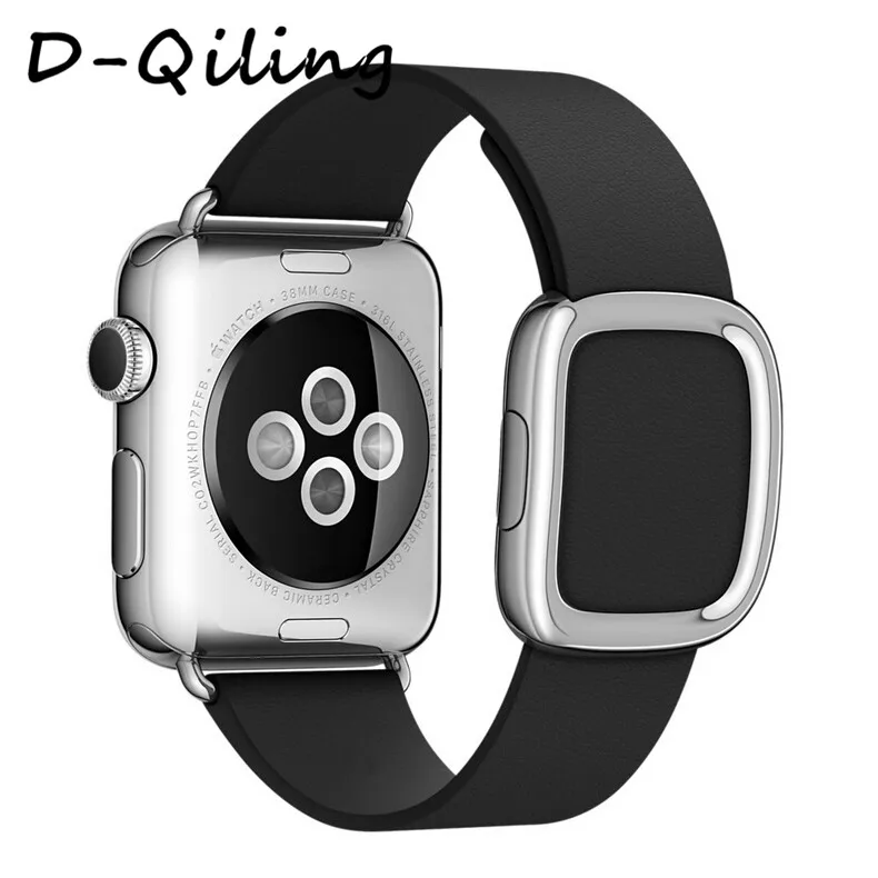 D-Qiling ремешок из натуральной кожи для apple Watch band 4(iwatch 5) 44 мм 40 мм apple watch 3 2 1 ремешок 42 мм 38 мм современные ремешки с пряжками