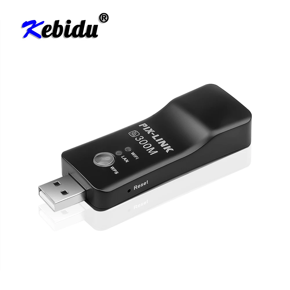 Kebidu Mini Wireless 300Mbps TV Network Wifi EP 2911 Adapter WPS Wi Fi ретранслятор сетевой кабель для Samsung LG Sony