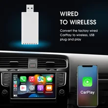USB Wireless Carplay Dongle Adapter With USB Type A To USB Type C Converter Wired To Wireless Audio Receiver Car Accessories
