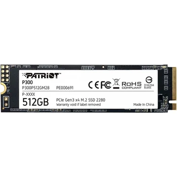 

SSD Patriot P300 SSD, M.2, 512Gb, PCI-Ex4, read: 1700 Mb / s, write: 1200 Mb / s, QLC 3D