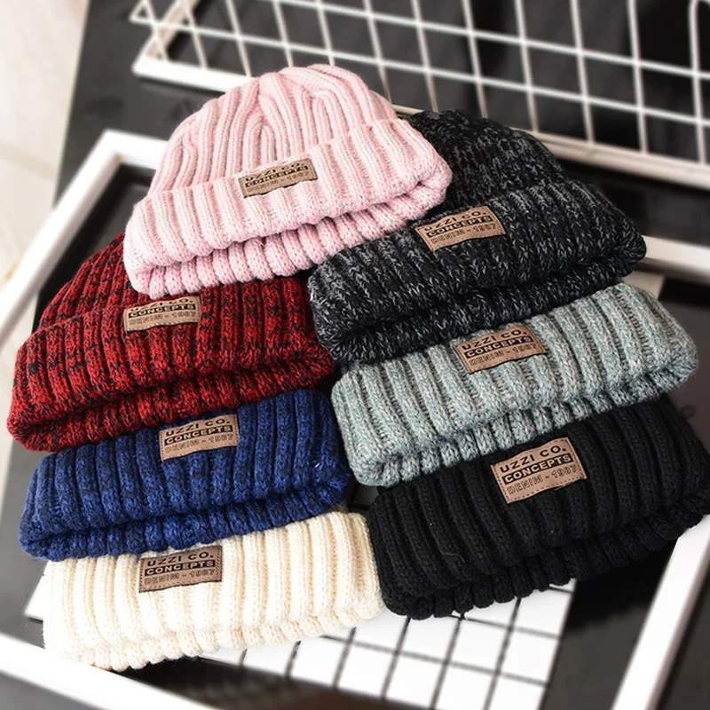 Fashion Winter Hats for Woman Casual Beanies for Men Women Warm Knitted Winter Hat Fashion Solid Hip-hop Beanie Hat Unisex Cap