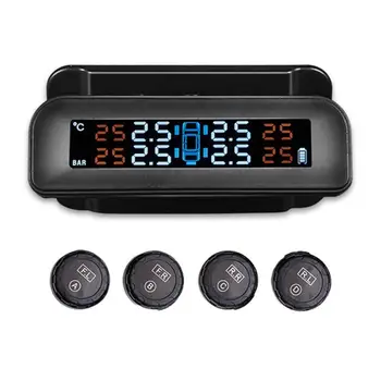 

Digital Dashboard Wireless USB TPMS Tire Pressure Real-Time LCD Display with 4 External Sensors Tire Pressure Monitoring System