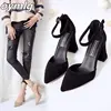 Spring summer new 2022 fine with single shoes shallow mouth ladies pointed sandals women fashion comfortable high heels ► Photo 2/6