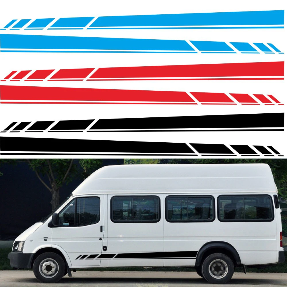 

2021 Vinyl Car Stickers Racing Side Long Stripes Decor Motor home Sport Decal On the Car Accessories Decals for Car Body