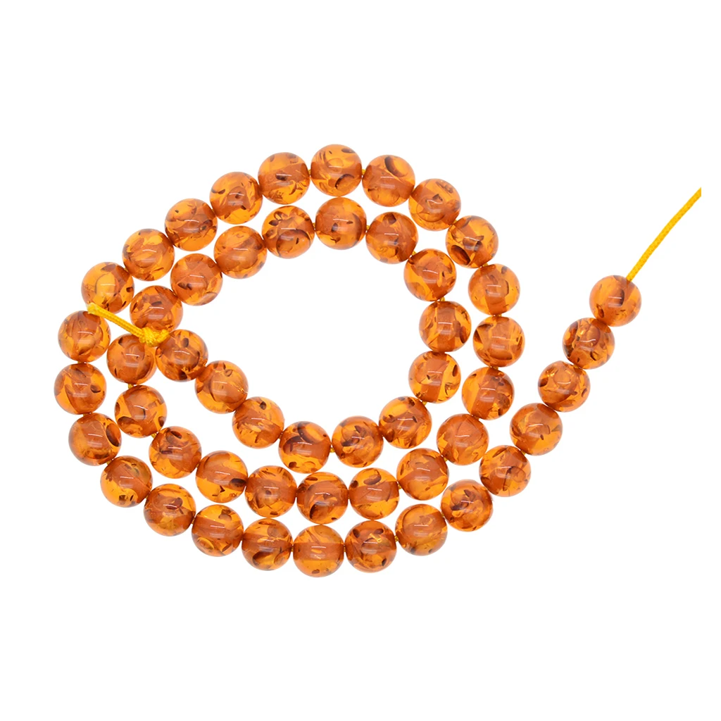 DIY Necklace Bracelet Earrings Jewelry Craft Designing Beads 8mm Amber Beads