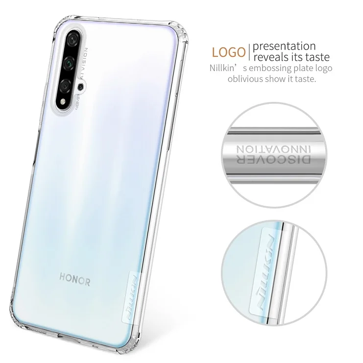 Для huawei Honor 20 чехол Nillkin натуральный прозрачный мягкий кремний TPU Защитный чехол для huawei Honor 20 Pro Чехол 6,26'' - Цвет: Transparent