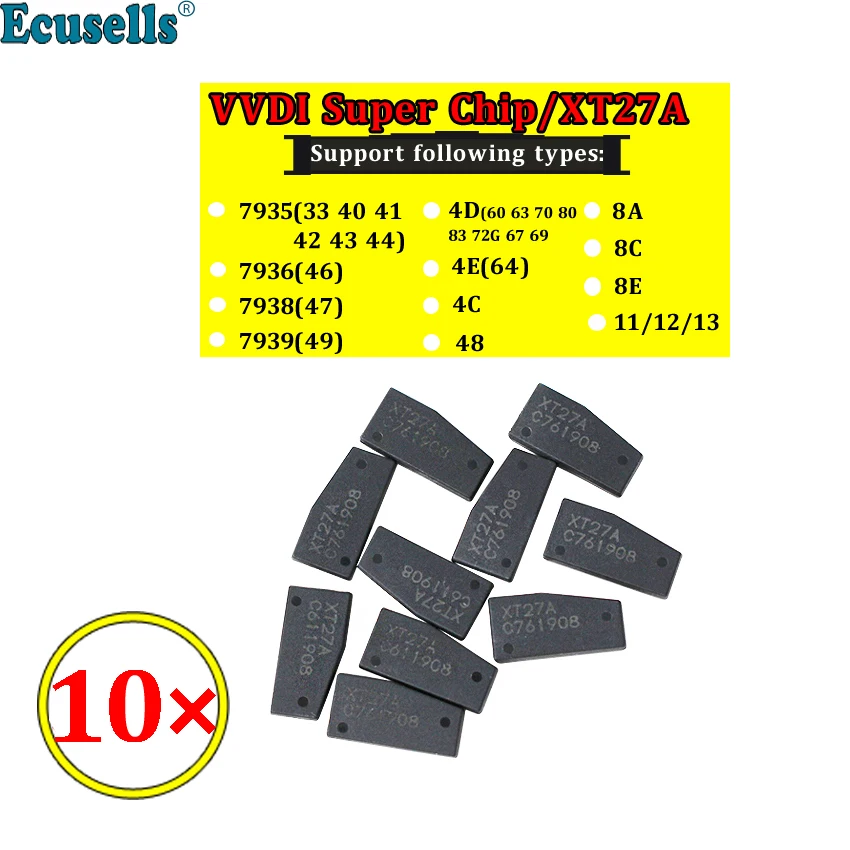 

10PCS/LOT Original VVDI Super Chip / XT27A66 Convertible Automobile Anti-Theft Chip 4C 4D 44 46 47 48 49 8A 8C 8E T5 PCF7937