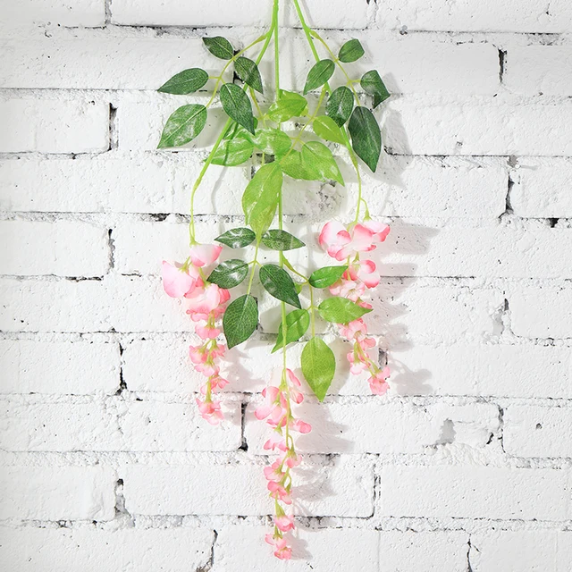 Wisteria Vine Artificial Flowers Silk Garland Arch plant decor home garden decoration hanging plant wall christmas decoration SMTZTH004