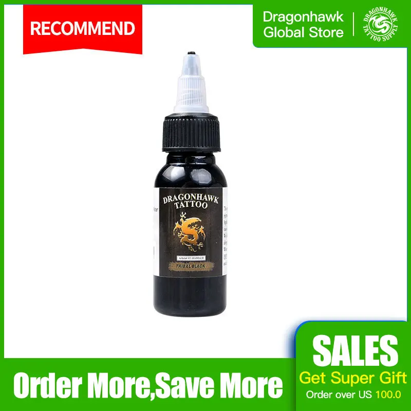 Бесплатная доставка чернила для тату Dragonhawk 1 PACK черный цвет набор 1oz бутылки 30