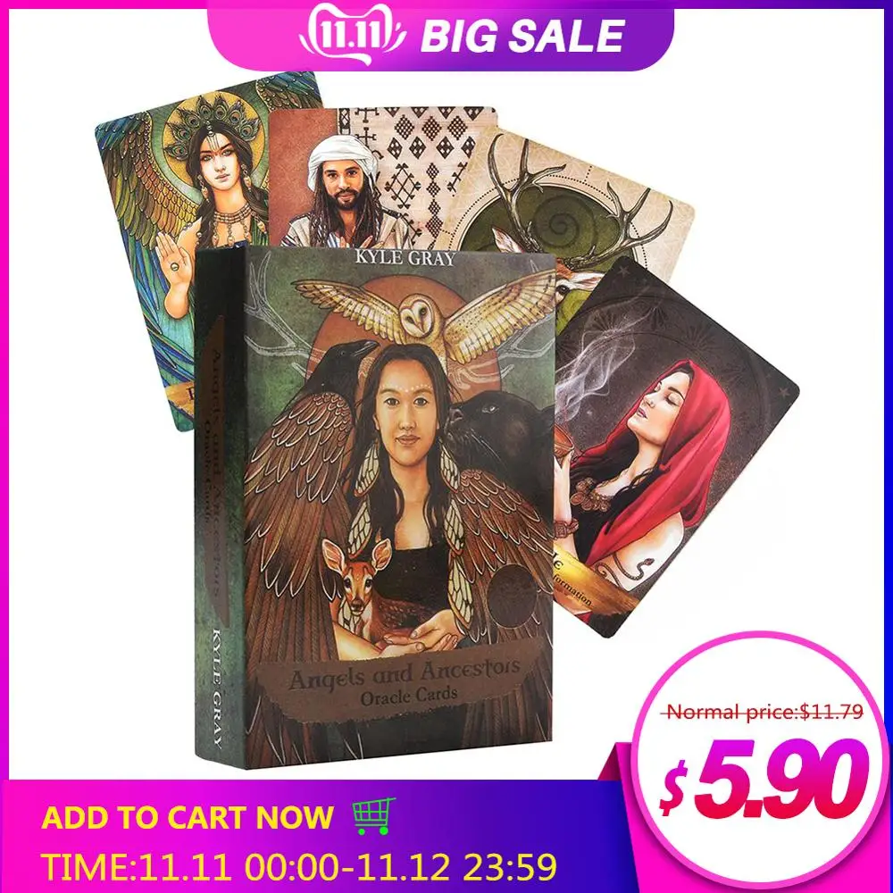 

55Pcs/pack Angels And Ancestors Oracle Cards English Read Board Game Card Divination Fate Oracle Card Deck