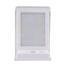 20 светодиодов Солнечный настенный светильник PIR датчик движения Открытый водонепроницаемый корпус индукции звуковая батарея с голосовым контролем мощность садовая дорожка