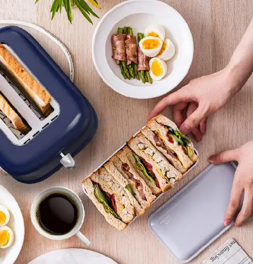 Small full-automatic multi-functional double-sided toast heating machine can be used as a breakfast toaster J06