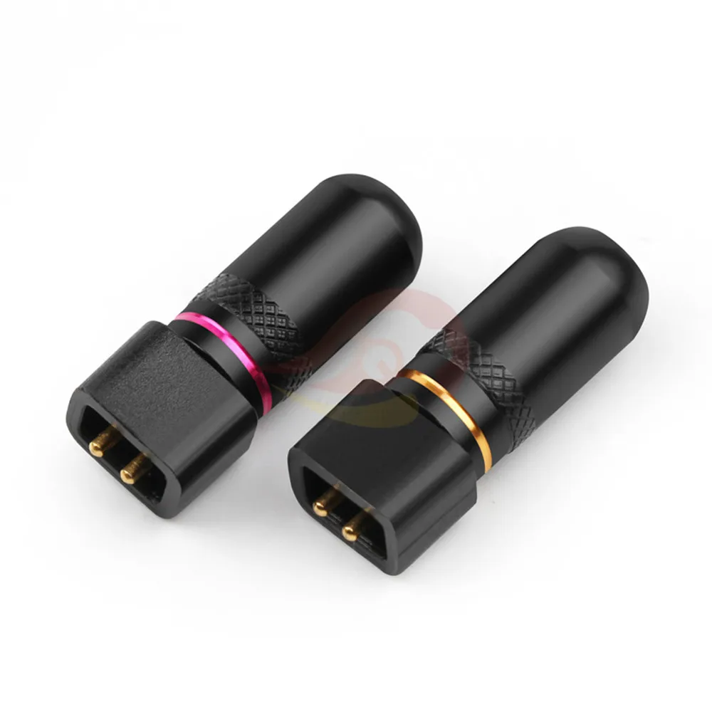 2pairs 0 78mm Earphone Pins Copper Gold Plated Male Adapter For UE18PRO UE11PRO 7PRO HIFI Headset Jack Wire Connector Black