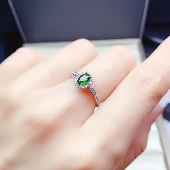 

Diopside ring Natural And Real Diopside Ring Wedding Engagement Rings for Women 925 sterling silver Ring