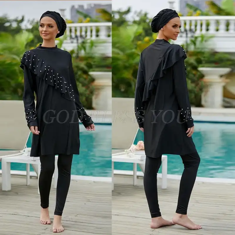 Простой дизайн бюстгальтер с подкладкой из трех частей Burkini длинным рукавом