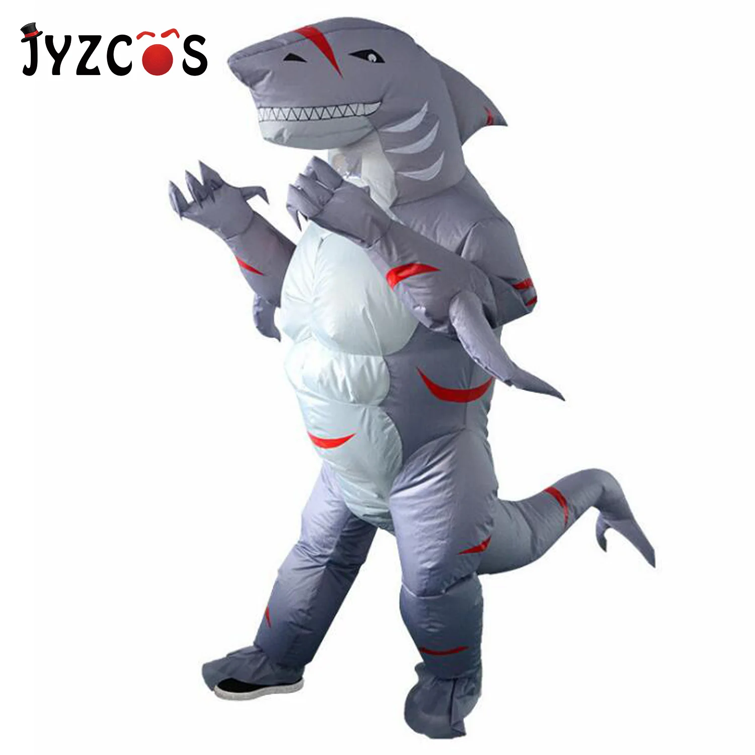 

JYZCOS Inflatable Shark Costume for Adults Cartoon Halloween Carnival Cosplay Anime Party Fancy Dress Men Women Birthday Outfits