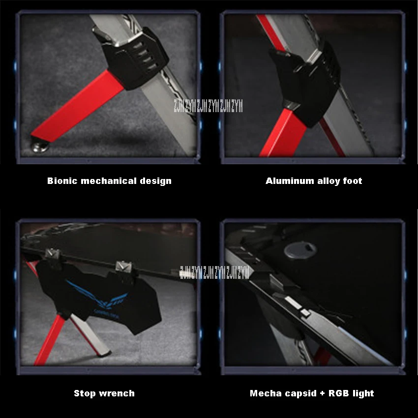 R-D Modern Simple E-Sports Computer Table Gaming Laptop Desk Profession Aluminum Alloy R-shape Leg