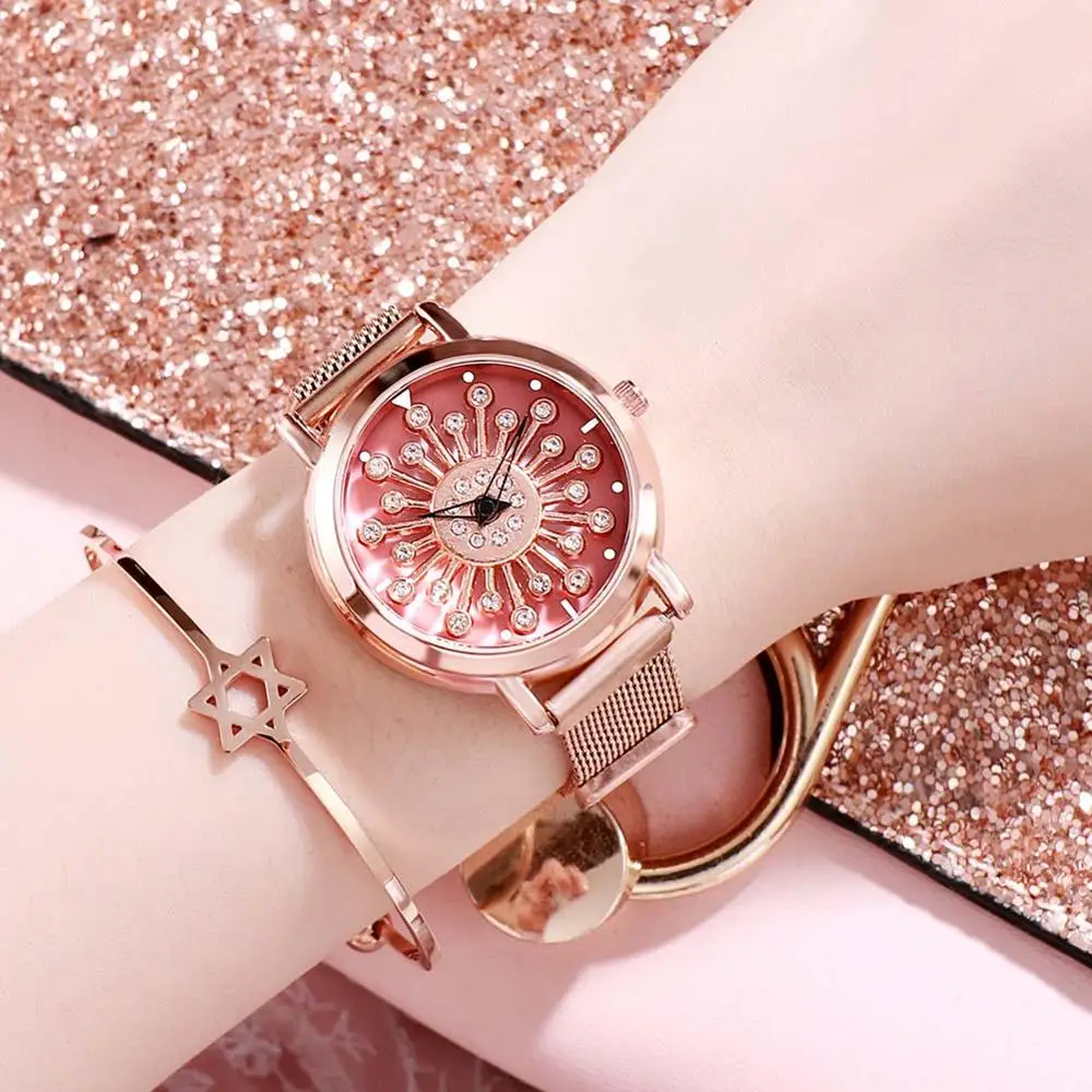 

2019 Rotating Women Watches Luxury Simple Ladies Watch Magnetic Waterproof Female Quartz Wristwatch Relogio Feminino Reloj Mujer