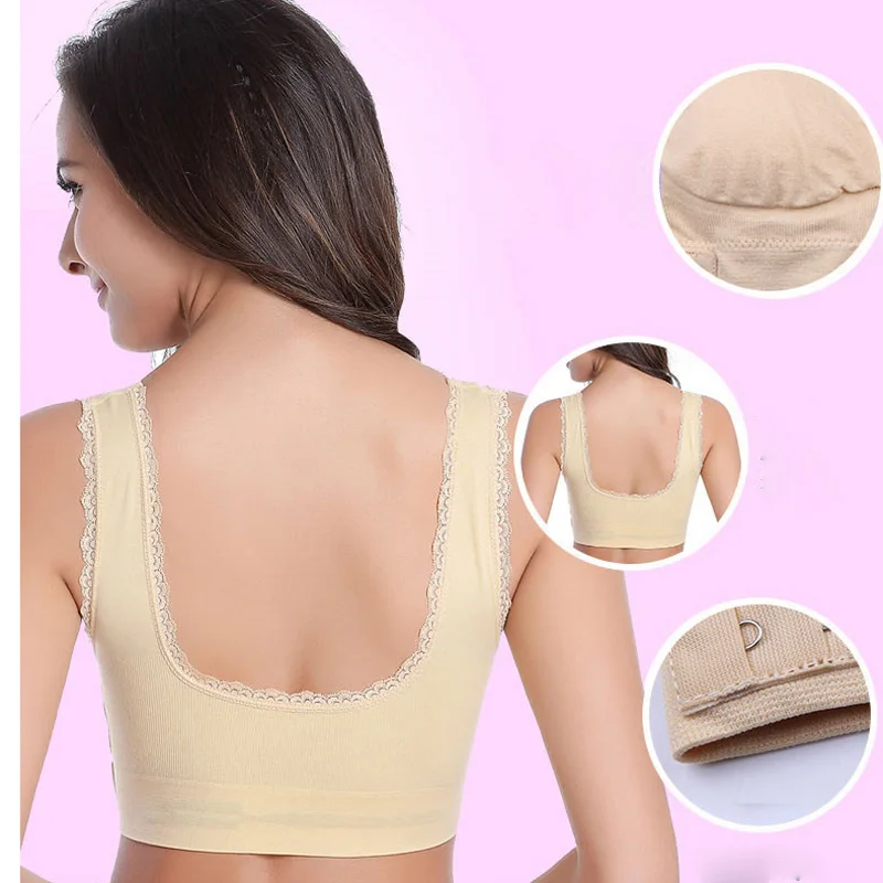 Women's Front Cross Side Buckle Wireless Lace Bra - Funklouz, Push Up, and Breathable Sport image 6