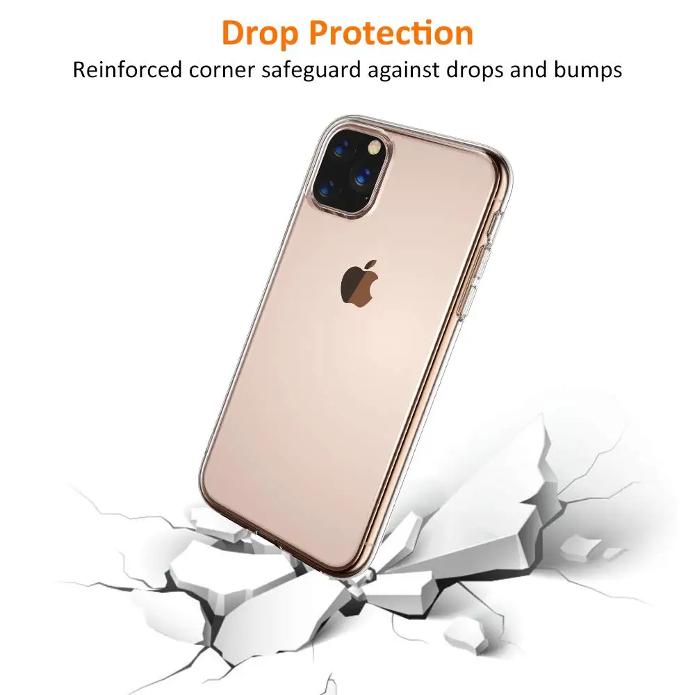 Прозрачный силиконовый чехол для iPhone 11 на iPhone 11 Pro Max, ультратонкий прозрачный мягкий чехол из ТПУ для iPhone XR X XS Max