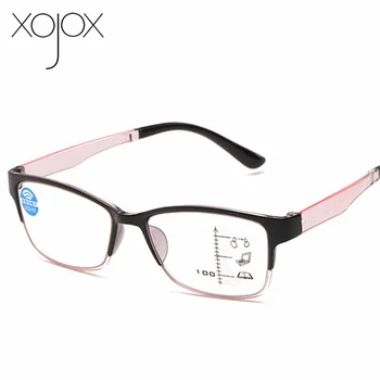 

XojoX Anti blue light Reading Glasses Men Women Progressive Multifocal Eyewear Fashion Near Far Sight Diopter +1.0 1.5 2.0 2.5
