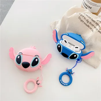 

Soft Silicone Cartoon Stitch Angel Shockproof Headphone Cases For Apple Airpods Pro 3 Cute Earphone Protection Cover Accessories
