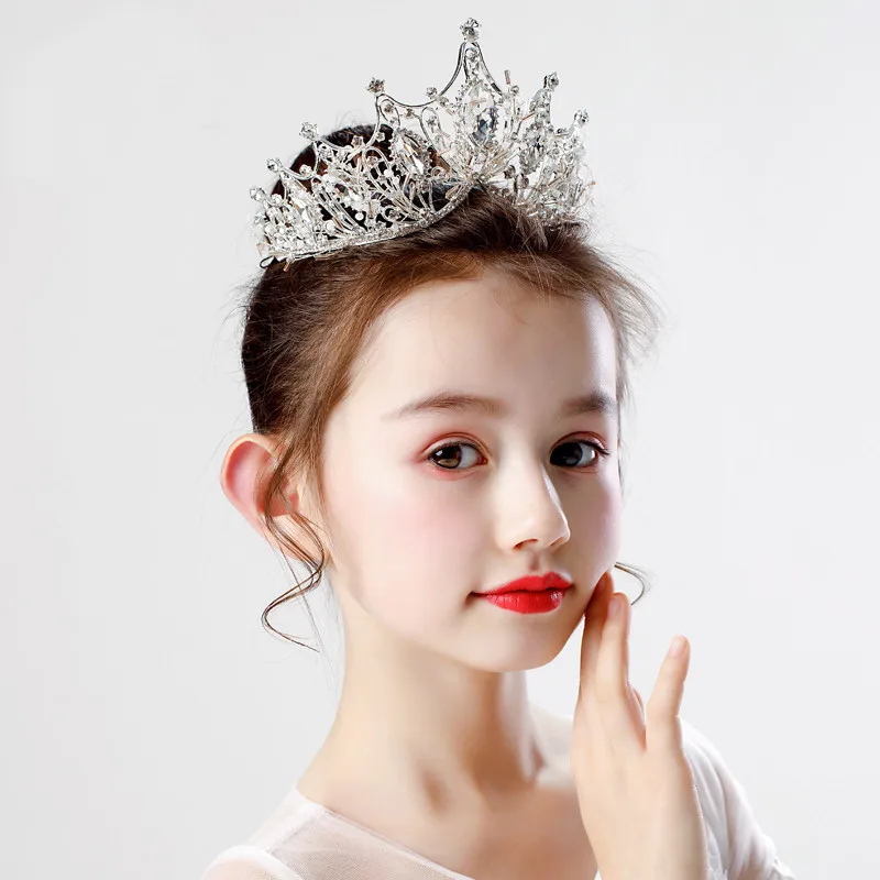 Hair Headdress Children Crown Tiara Princess Girls Crystal Birthday Catwalk Hair Accessories