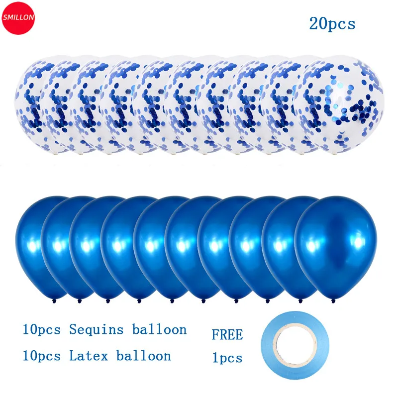 

20 Pcs/set 12 inch gold silver rose gold blue rose red Sequin balloon latex balloons Metal balloon birthday party decorations