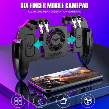 

New K21 S6PUBG artifact six-finger linkage button folding game controller With Heat Dissipation Function For xiaomi iPhone