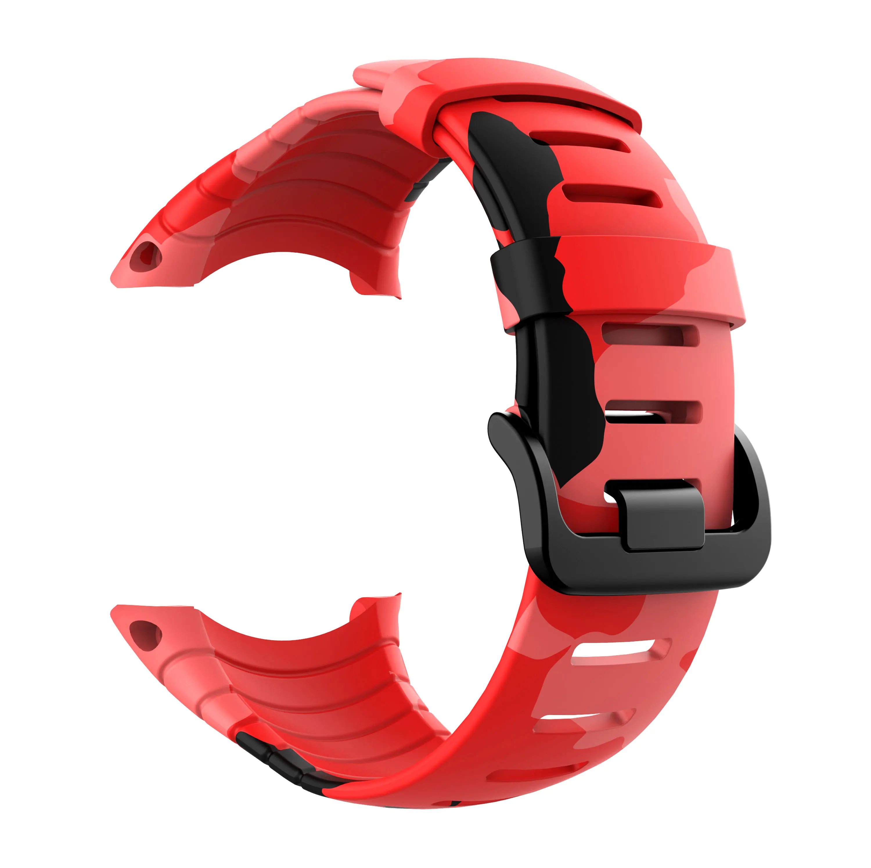 Red and camouflage Yayuu силиконовый ремешок для часов с принтом, спортивные резиновые сменные полосы, металлическая застежка, ремешок на запястье, совместимый для Suunto Core, умные часы - Цвет: Red and camouflage
