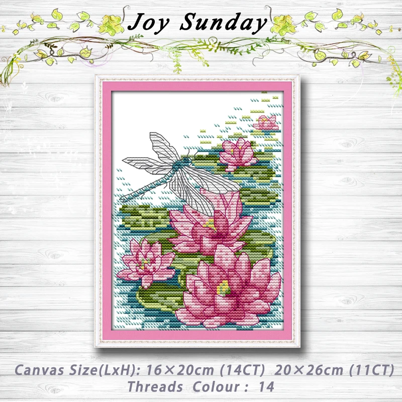 

Dragonfly and lotus flower Patterns Counted Cross Stitch 11CT 14CT Wholesale Cross Stitch Sets Embroidery Home Decor Needlework