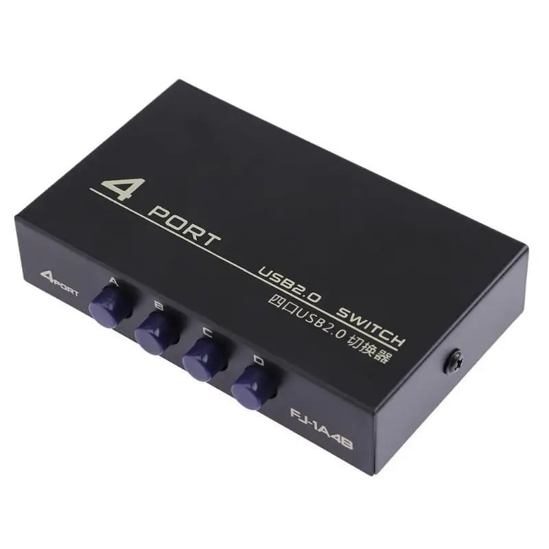 USB 2.0 4 Ports Sharing Switcher Selector Adapter Box Hub for PC Scanner
