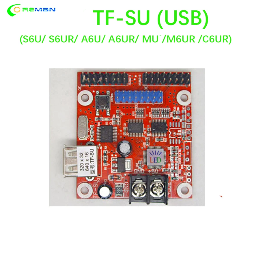 

Mini-card TF-SU P10 TEXT LED display control card,small USB flash driver controller TF-S6U/ S6UR/ A6U/ A6UR/ MU/ M6UR/ C6UR
